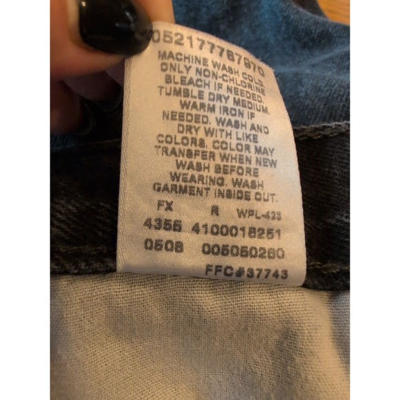 Levi's 505 Jeans Mens 32x32 Regular Straight Black Denim Mid Rise Western Grunge - Picture 7 of 11